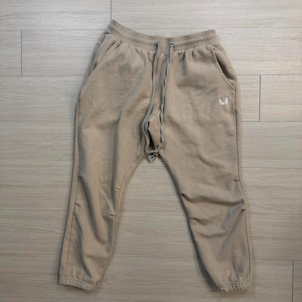 ASRV Tan Adjustable Cuff Sweatpants Mens Size Medium Gym Workout